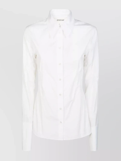 Sportmax Shirt With Stylish Cuffed Sleeves In White