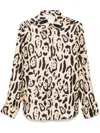 Sportmax Armony Silk Shirt With Graphic Print In Nude