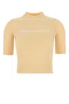 Sportmax Short-sleeve Knit Top In Beige