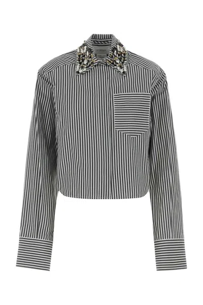 Sportmax Embroidered Poplin Quagga Shirt In Black