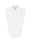 Sportmax Sleeveless Shirt In Pure Cotton In White