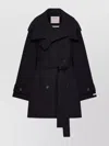 Sportmax Short Belted Trench Coat With Double-breasted Design In Black