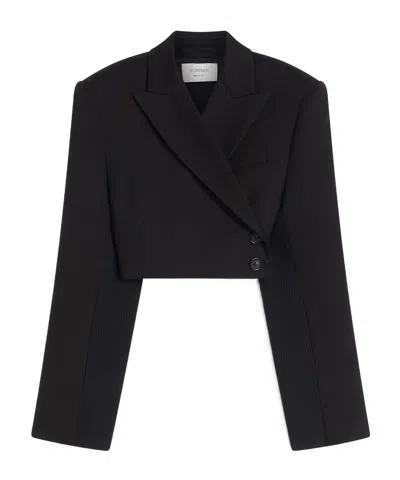 Sportmax Short Double-breasted Blazer In Black