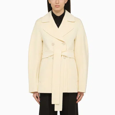 Sportmax Double-breasted Belted Coat In Pink