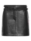 Sportmax Short Leather Skirt In Black