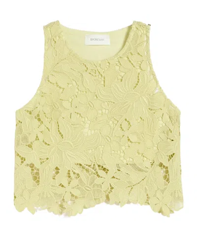 Sportmax Short Macrame Top - Lemon In Yellow
