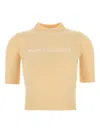 Sportmax Short-sleeve Knit Top In Neutrals