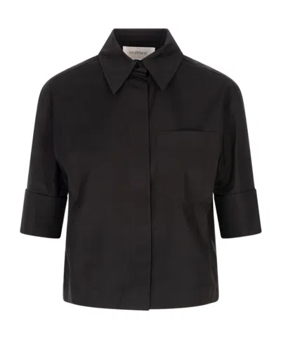 Sportmax Short Sleeve Shirt In Black