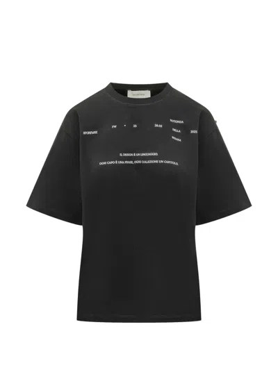 Sportmax Black Graphic Crew Neck T-shirt
