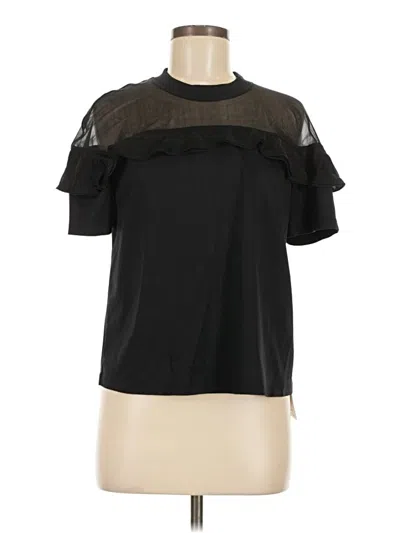 Pre-owned Sportmax Short Sleeve Top Black Mock Neckline Tops