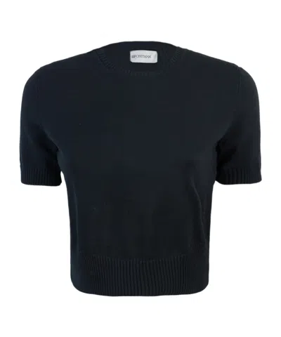 Sportmax Short-sleeved Crewneck Jumper In Black