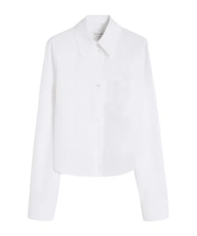 Sportmax Cropped Straight Shirt Long Sleeves Pocket In Red