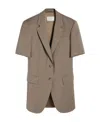 Sportmax Short-sleeved Wool Suit Jacket In Gray
