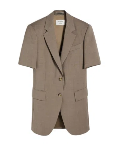 Sportmax Short-sleeved Wool Suit Jacket In Gray