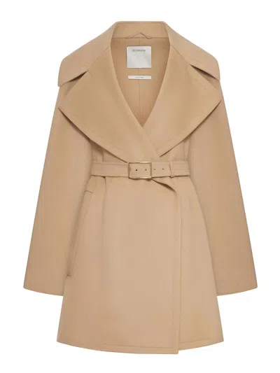 Sportmax Short Wool Coat In Neutral
