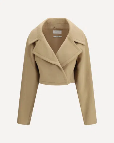 Sportmax Short Wool Coat In Brown