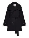 Sportmax Short Belted Trench Coat With Double-breasted Design In Multi