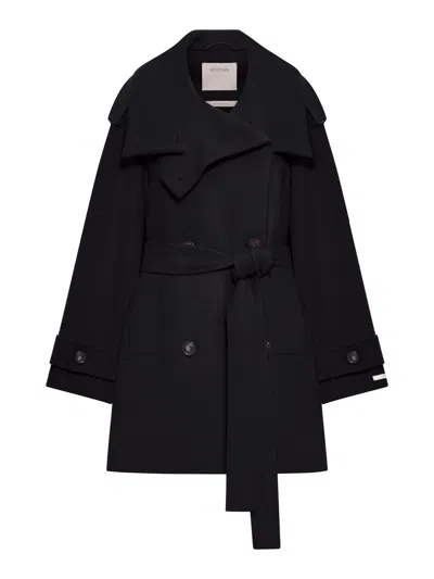 SPORTMAX SHORT WOOL TRENCH COAT