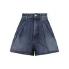 Sportmax Ghirba High-waist Denim Shorts In Blue