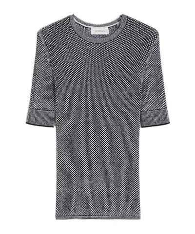 Sportmax Short-sleeved Knitted Shirt In Gray