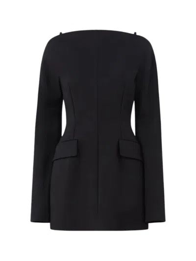 Sportmax Shoulder Pad Mini Dress In Black