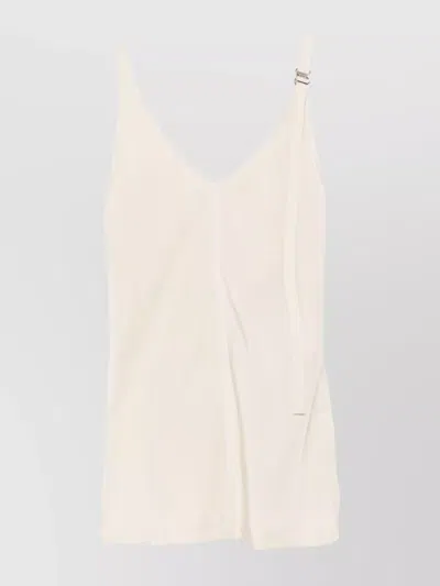 Sportmax Shoulder Strap V Neck Sleeveless Top In White