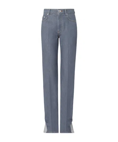 Sportmax Side-stripe Split-hem Jeans In Animal Print