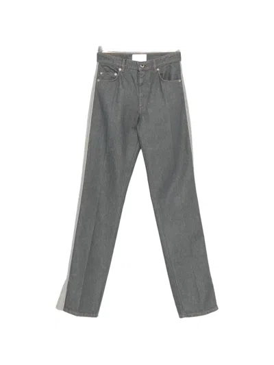 Sportmax Side-stripe Split-hem Jeans In Gray