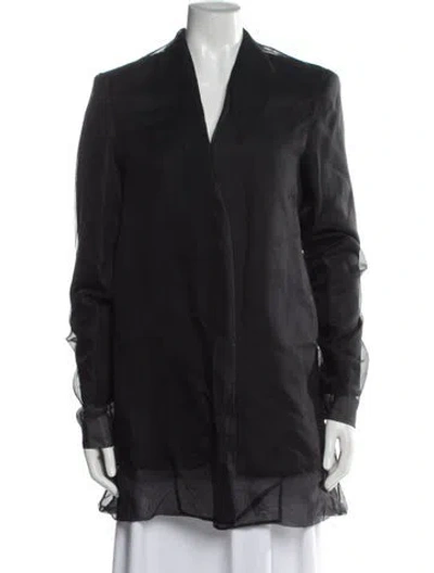 Pre-owned Sportmax Silk Coat In Gray