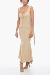 Sportmax Silk Cora Midi Dress With Lace-up Detail