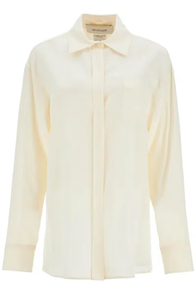 Sportmax Silk Crepe De Chine 'tonale In White