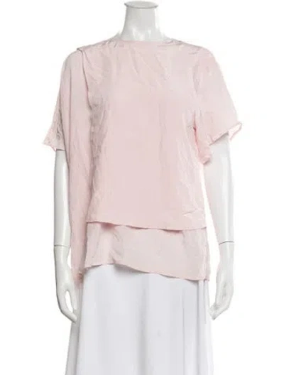 Pre-owned Sportmax Silk Crew Neck Top In Pink
