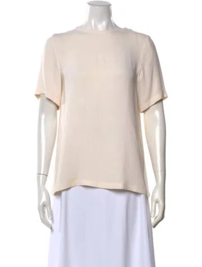 Pre-owned Sportmax Silk Crew Neck T-shirt In Neutrals