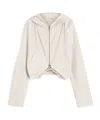 Sportmax Silk Kimono Jacket With Hood And Pockets In Neutral