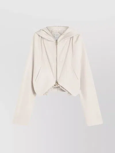 SPORTMAX SILK KIMONO JACKET WITH HOOD AND POCKETS