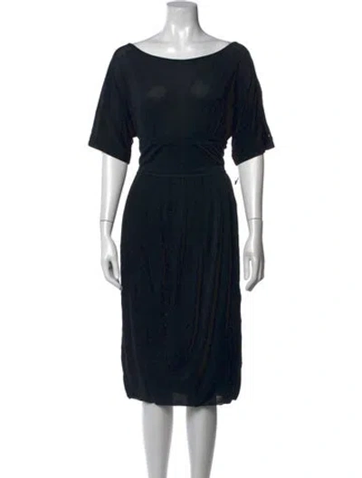Pre-owned Sportmax Silk Knee-length Dress In Black
