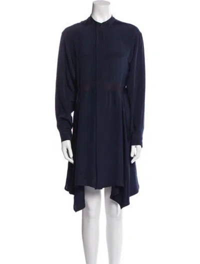 Pre-owned Sportmax Silk Knee-length Dress In Blue