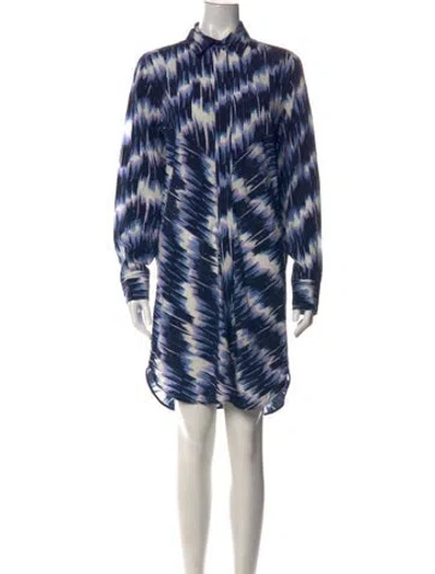 Pre-owned Sportmax Silk Knee-length Dress In Blue