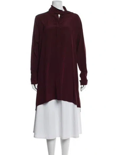 Pre-owned Sportmax Silk Knee-length Dress In Burgundy