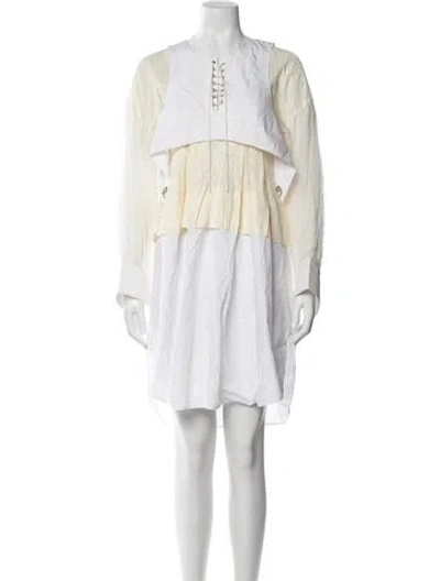 Pre-owned Sportmax Silk Knee-length Dress In Neutral