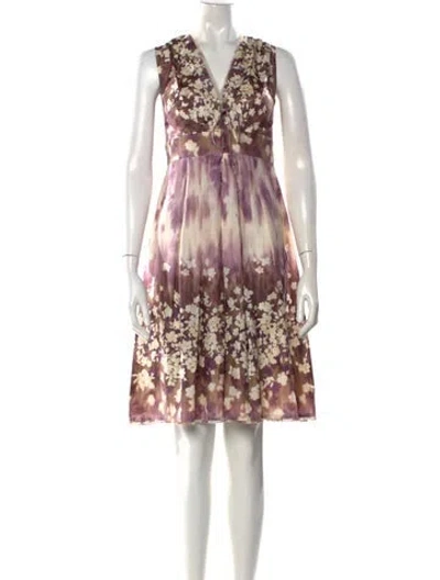 Pre-owned Sportmax Silk Knee-length Dress In Neutral