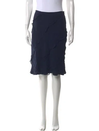 Pre-owned Sportmax Silk Knee-length Skirt In Blue