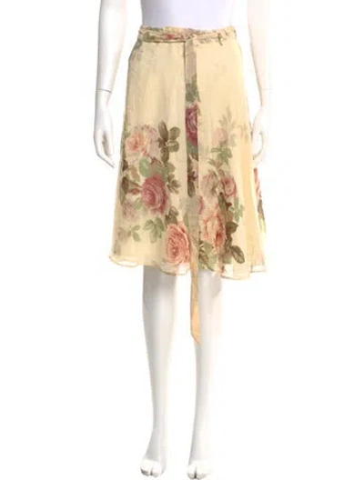 Pre-owned Sportmax Silk Knee-length Skirt In Yellow