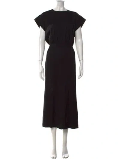Pre-owned Sportmax Silk Long Dress In Black