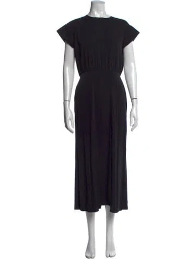 Pre-owned Sportmax Silk Long Dress In Black