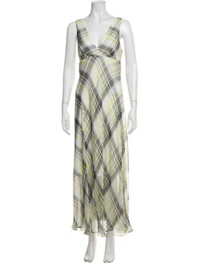 Pre-owned Sportmax Silk Long Dress In Green