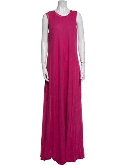 Pre-owned Sportmax Silk Long Dress In Pink