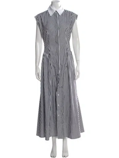 Pre-owned Sportmax Silk Long Dress In White
