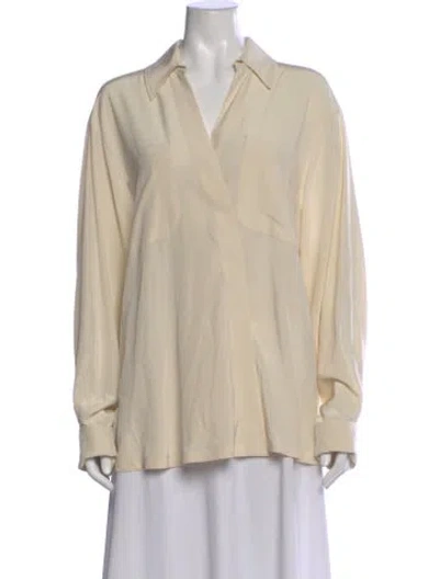 Pre-owned Sportmax Silk Long Sleeve Blouse In Neutral