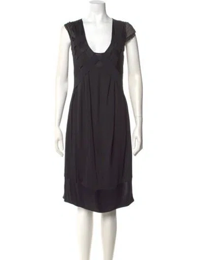 Pre-owned Sportmax Silk Midi Length Dress In Black